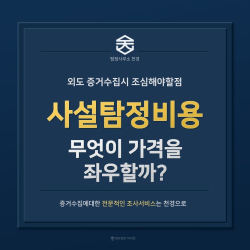 사설탐정비용