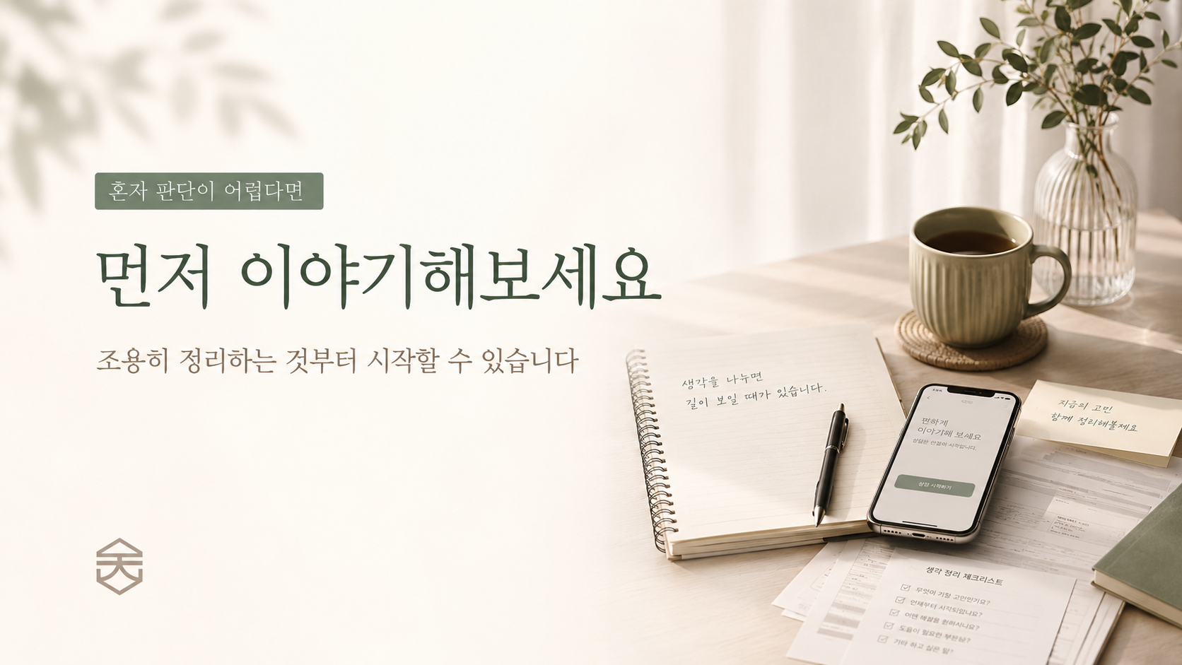 혼자 판단이 어렵다면 먼저 이야기해보세요